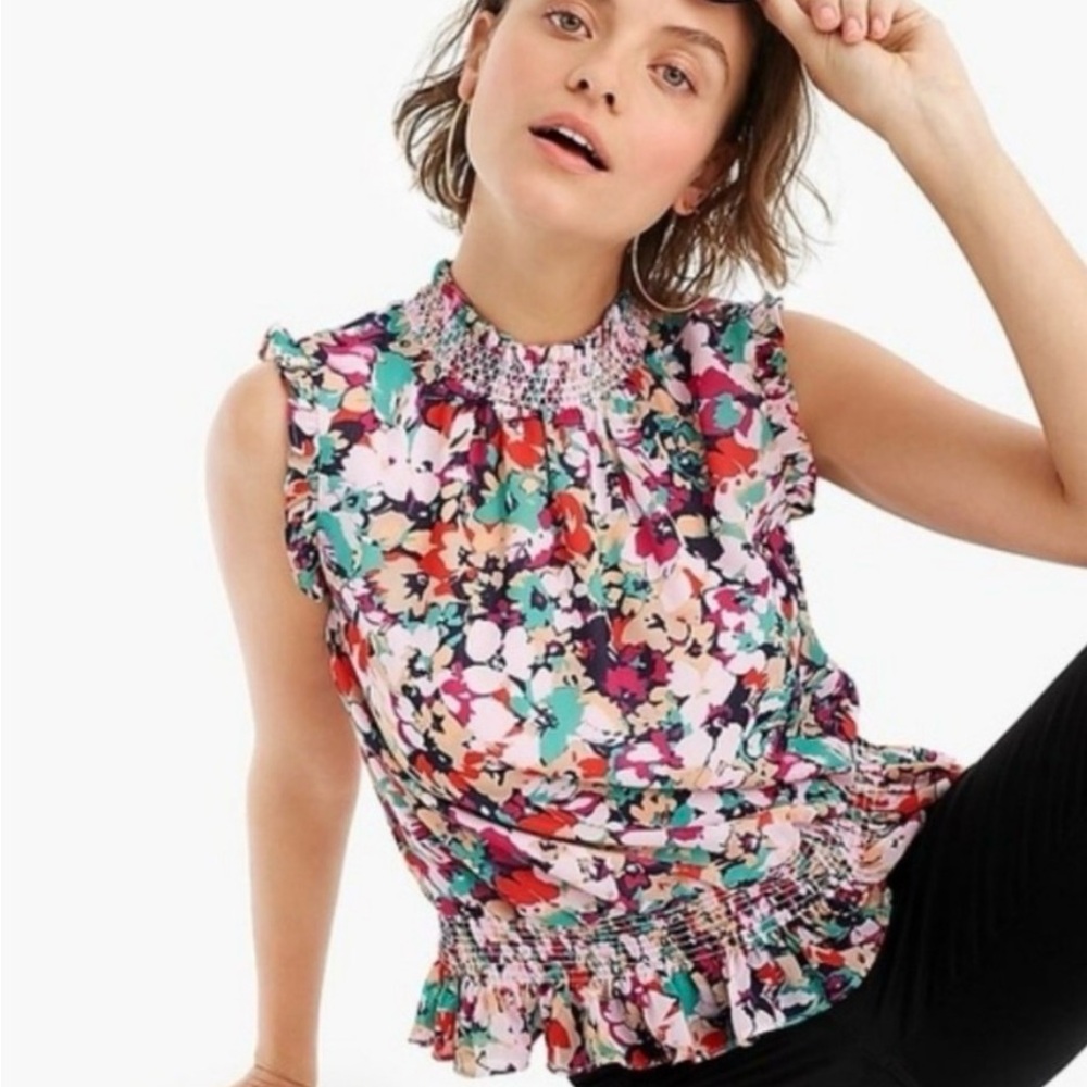 J Crew Sleeveless Mockneck Blouse